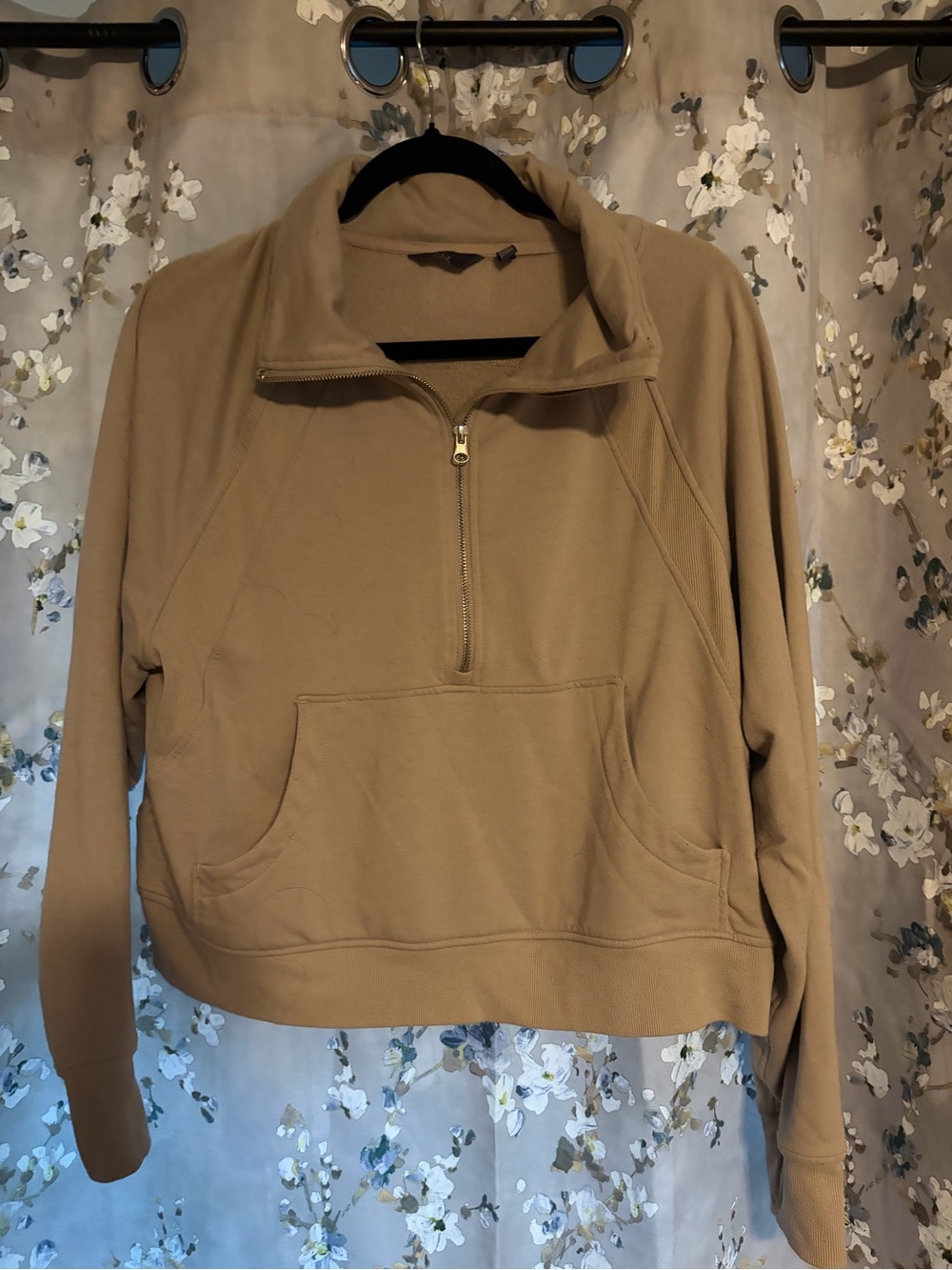 Danskin Tan Half-Zip Pullover Sweater